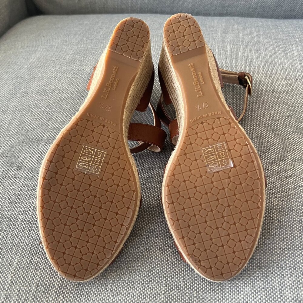 LK Bennett Priya Espadrille Wedge Sandal in Brown; Size 6.5 EU 37.5  EUC - Picture 10 of 10